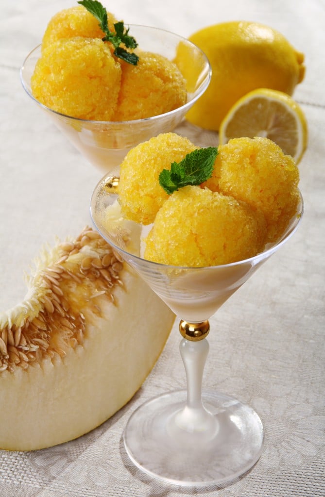 Melon sorbet. Versatile Vinegar